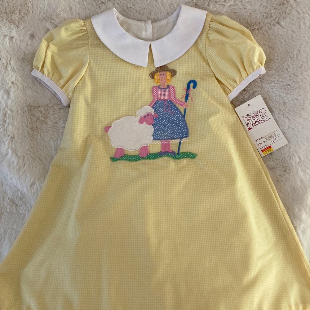 NWT Mulberry St Little Bo Peep gingham dress sz 4T